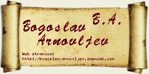 Bogoslav Arnovljev vizit kartica